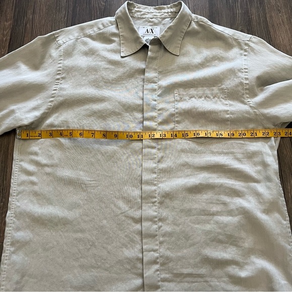 Armani Exchange AX Men’s Derey Philippe Light Gray Button Up Collar Shirt L - Picture 13 of 16